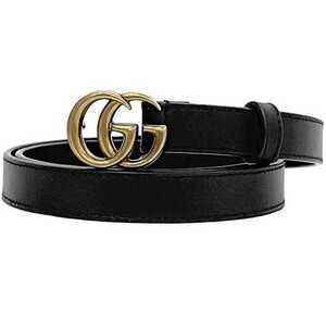 GUCCI Black Leather GG Marmont Belt
